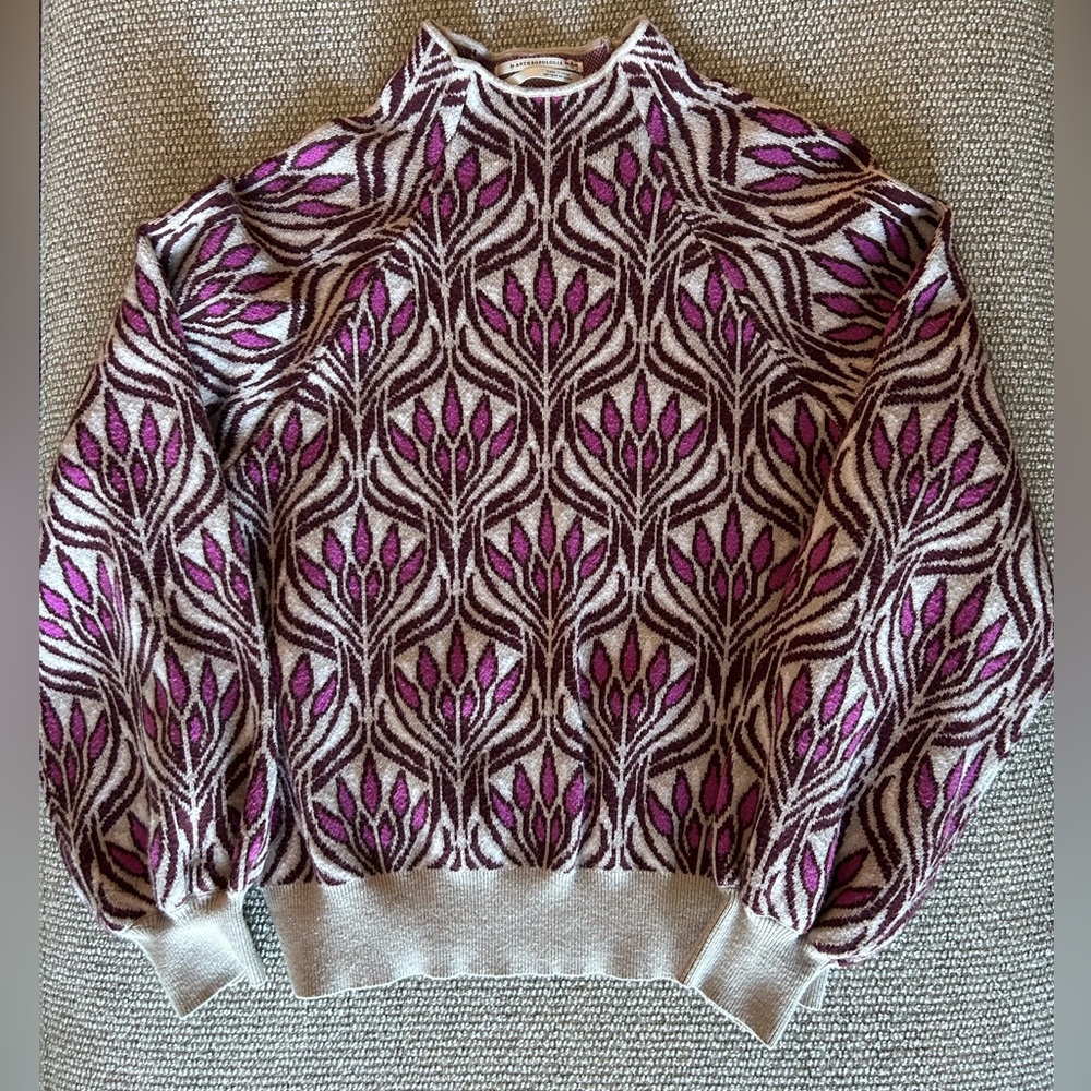 By Anthropologie Turtleneck Sweater - Pink and Cream